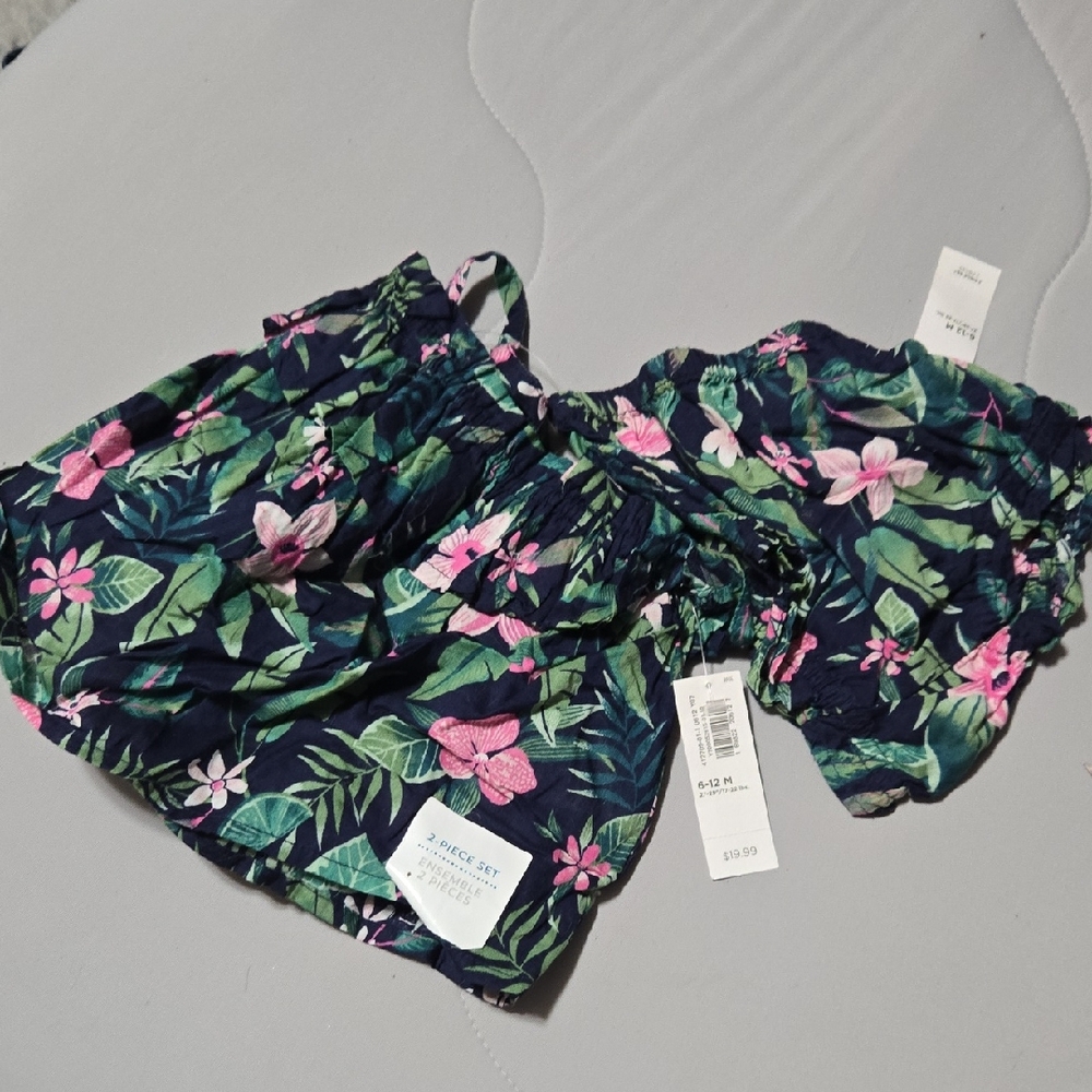Floral 2 Piece Matching Set 6-12mo